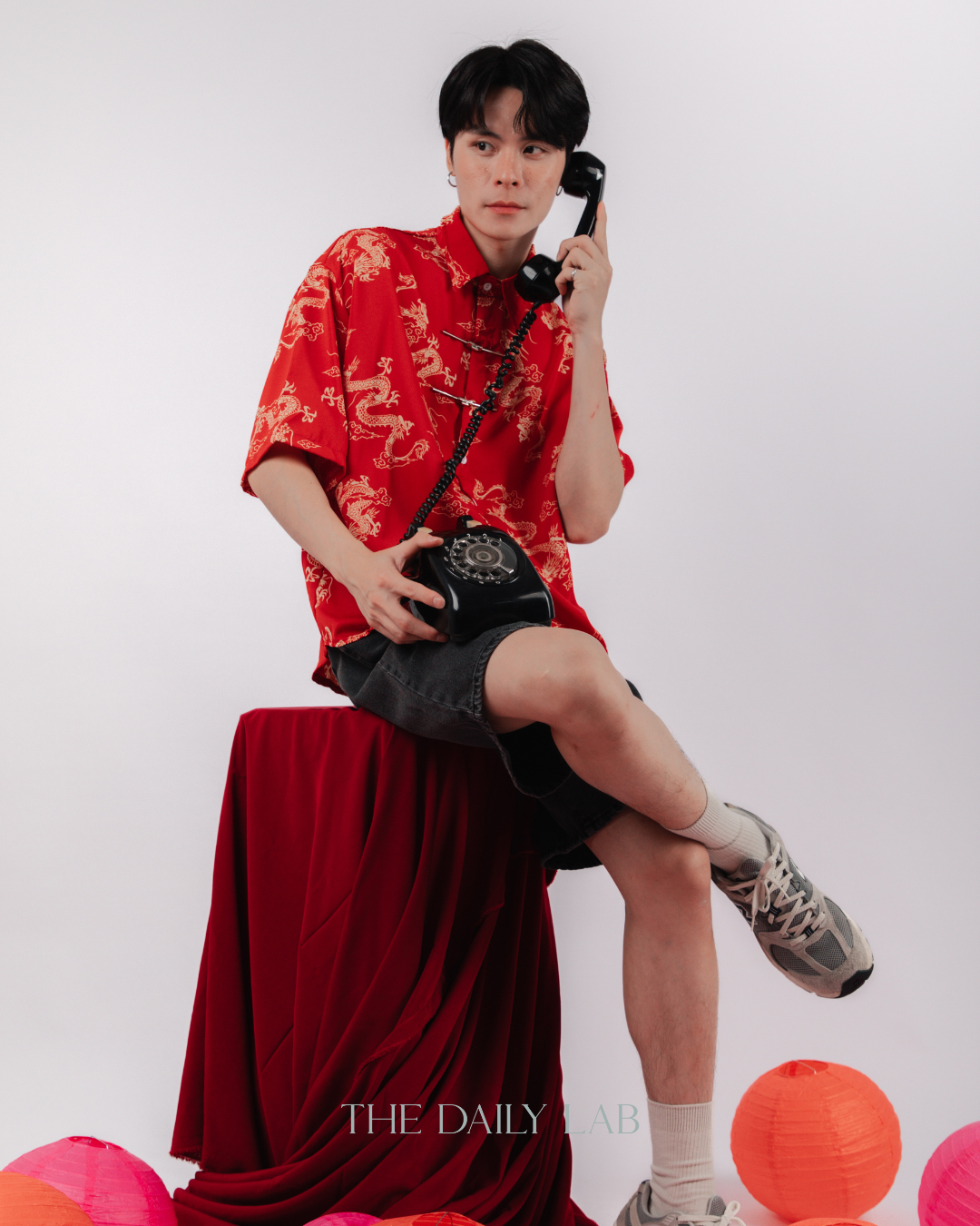 Gold Dragon Chinese Shirt in Red