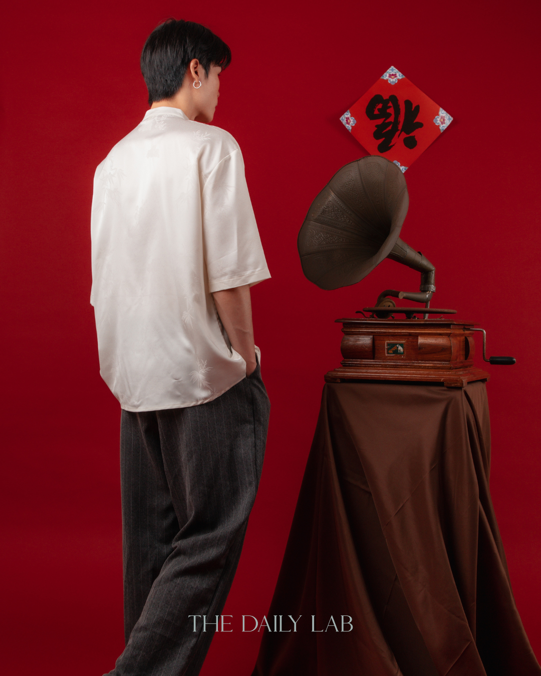 Vintage Mandarin Collar Coat in Beige