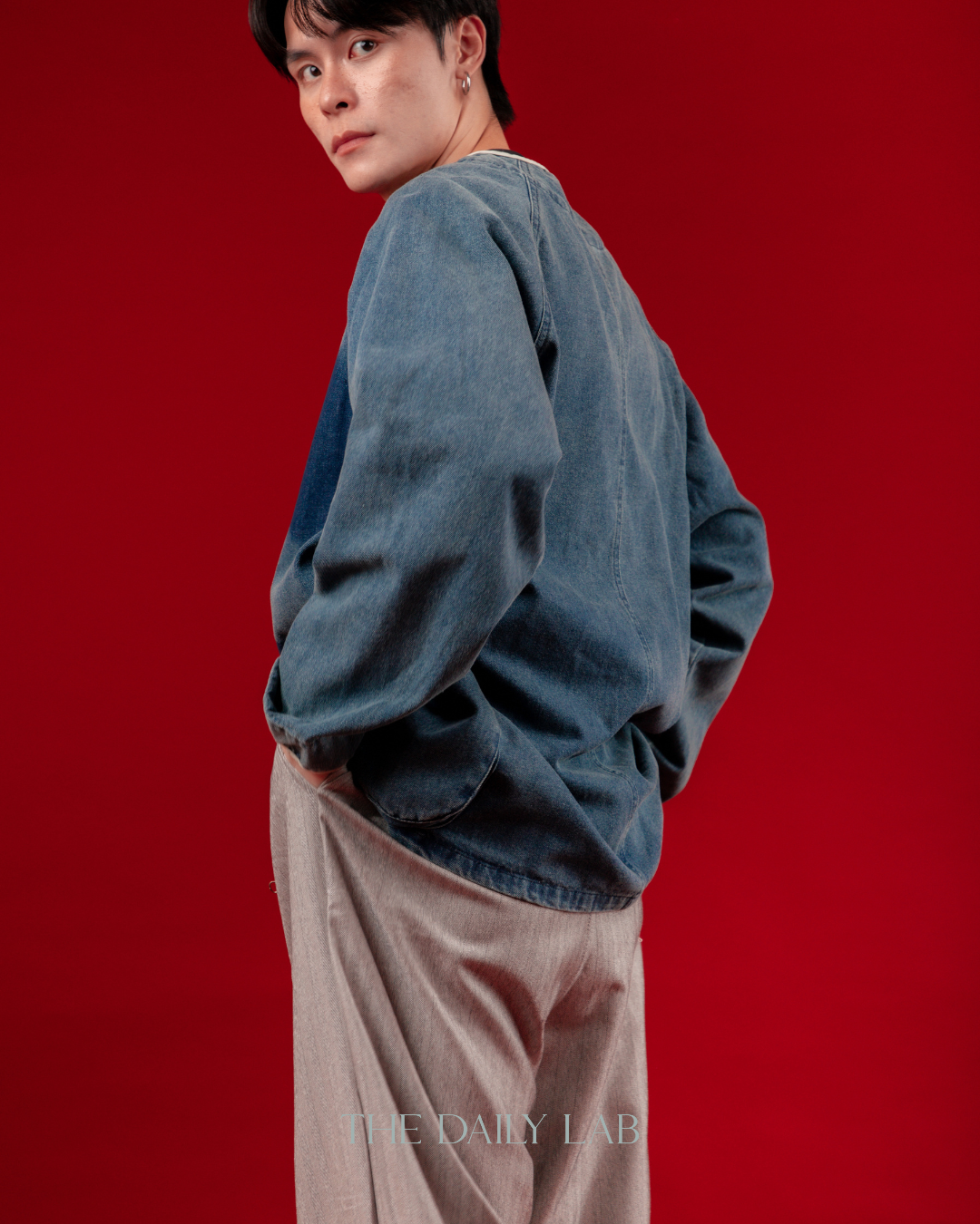 Casual V-Neck Denim Cardigan