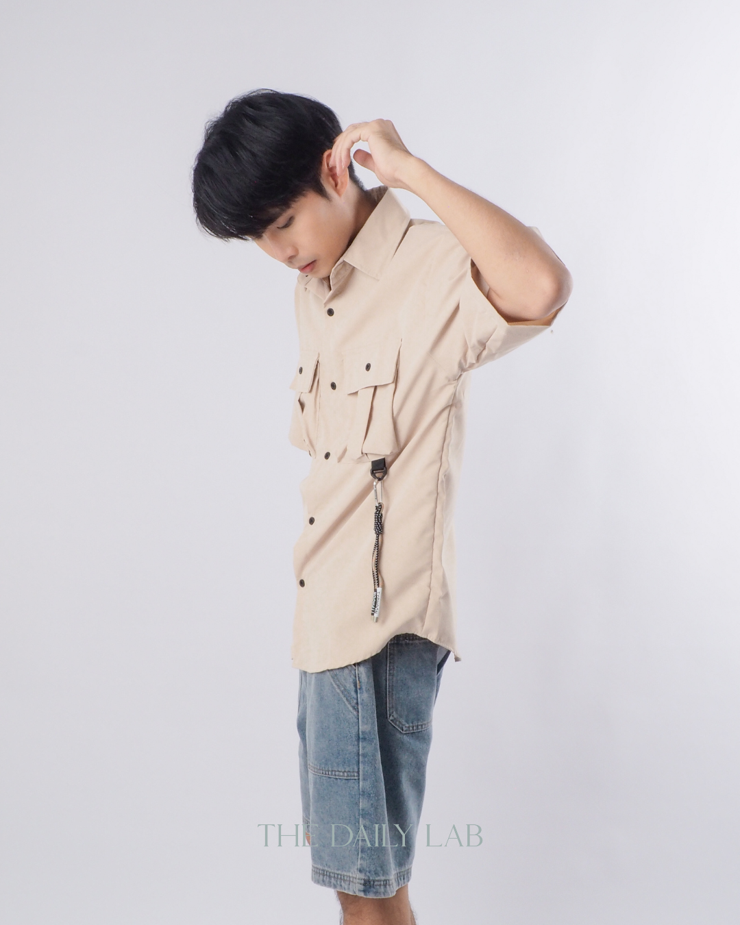 Japanese Style Short Sleeve Jacket in Beige