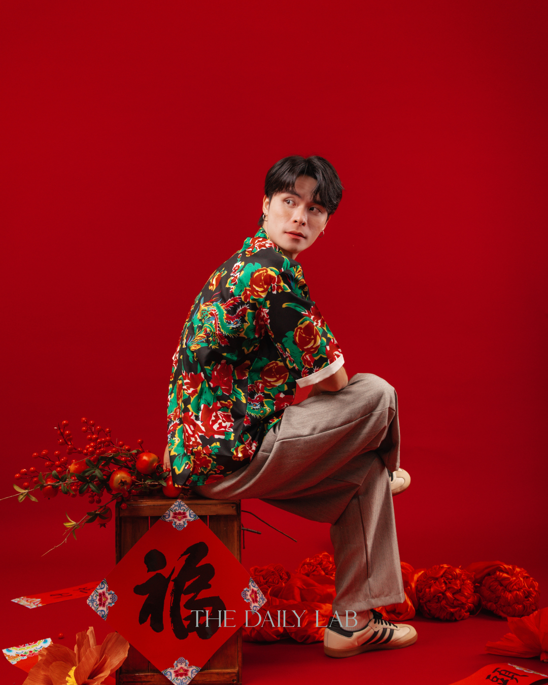 Prosper Dragon Print Shirt in Black