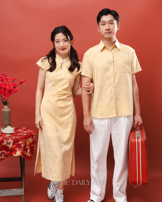 Yellow Collared Button-Up Shirt