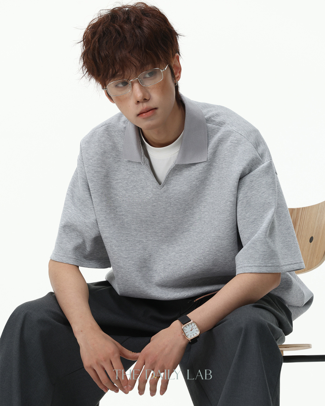Estate V Polo Tee in Grey