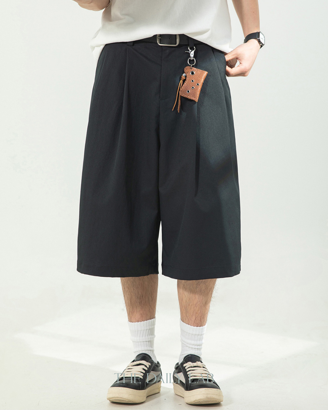 Balance Pleat Shorts in Black