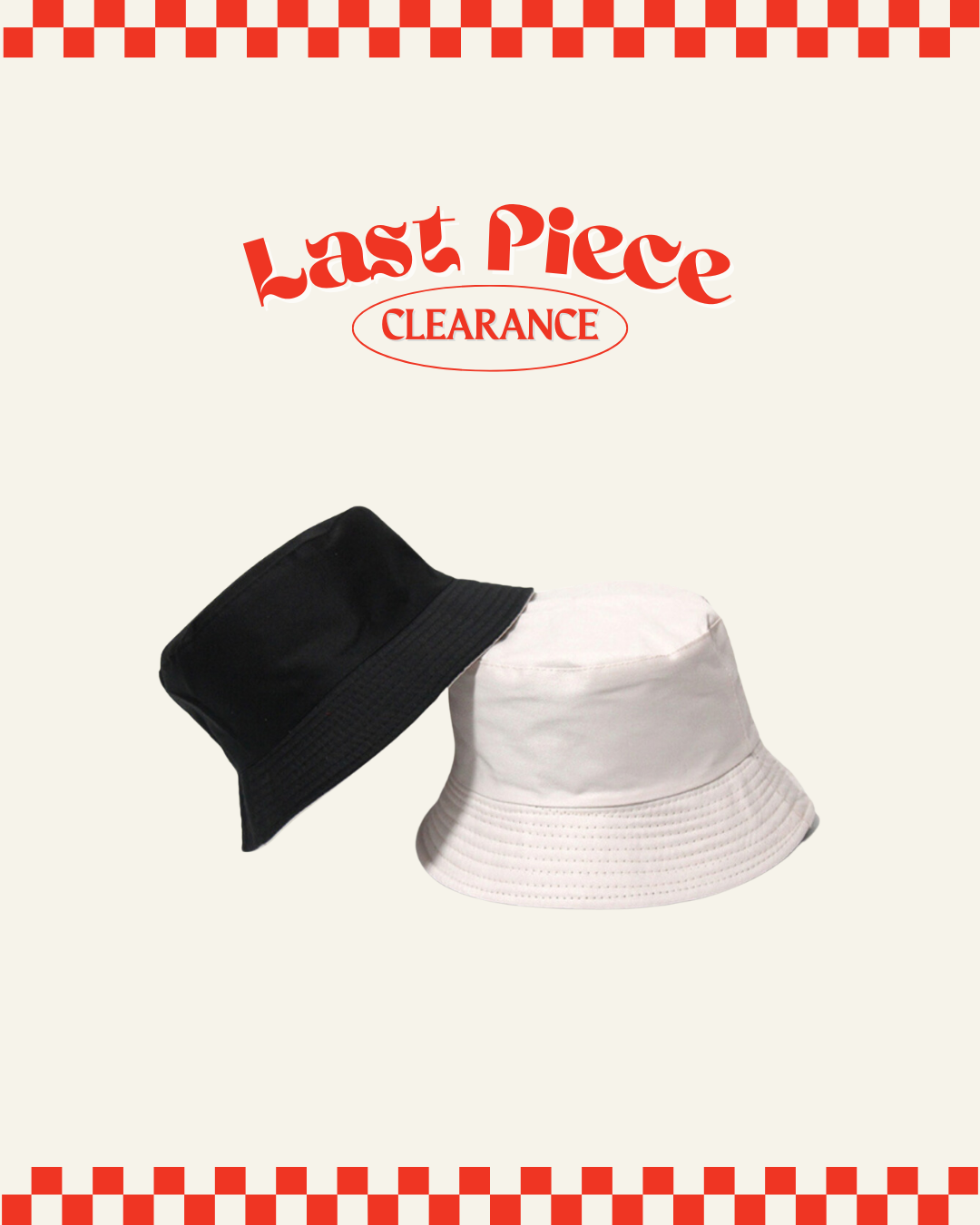 Reversible Bucket Hat in Black & Beige
