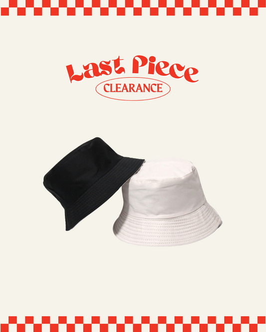 Reversible Bucket Hat in Black & Beige