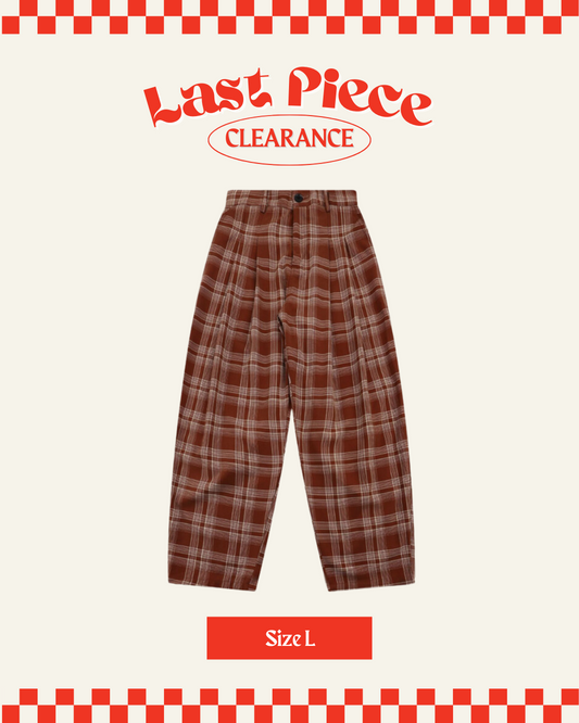 Checkered Wide Long Pants (Size L)