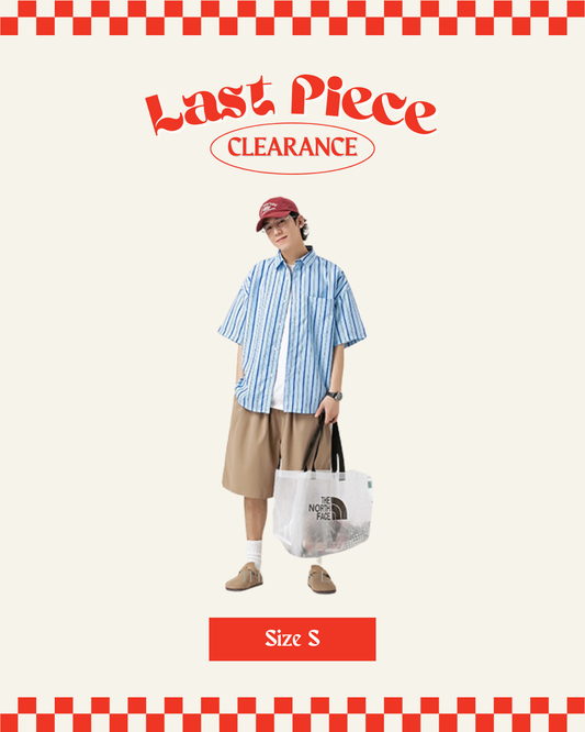 Give Off Striped Line Overshirt in Blue (Size S)