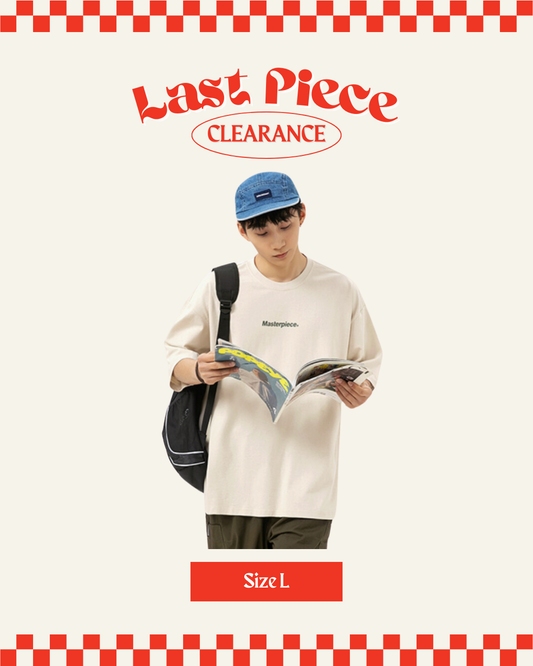 Masterpiece Graphic Oversized Tee in Beige (Size L)