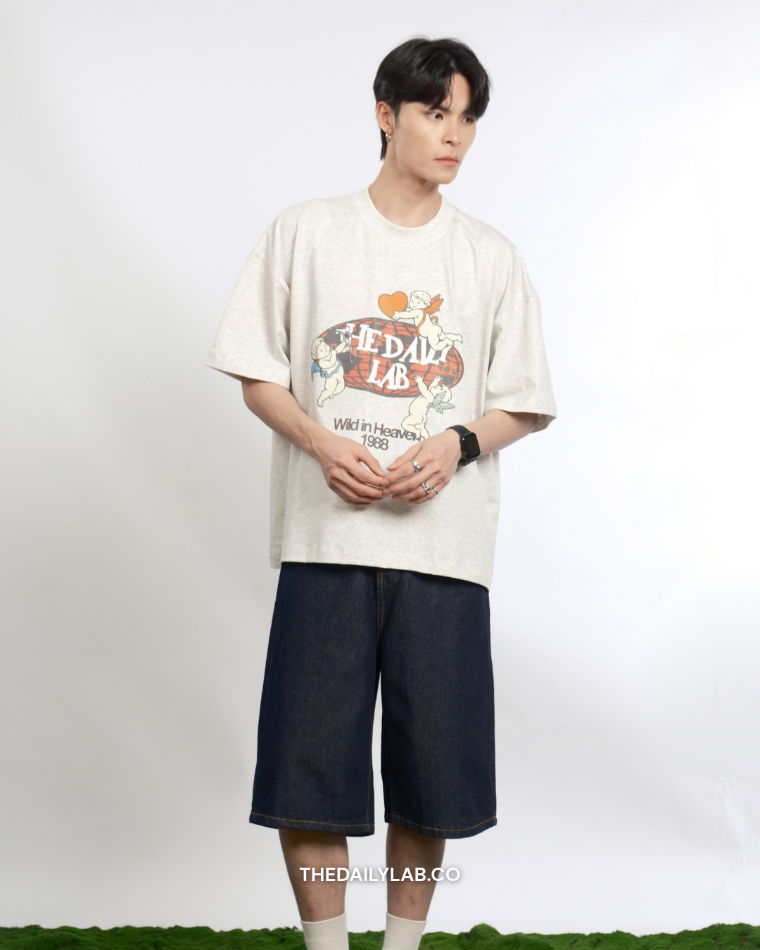 Wild in Heaven Graphic Boxy Tee in Grey (In-Stock)