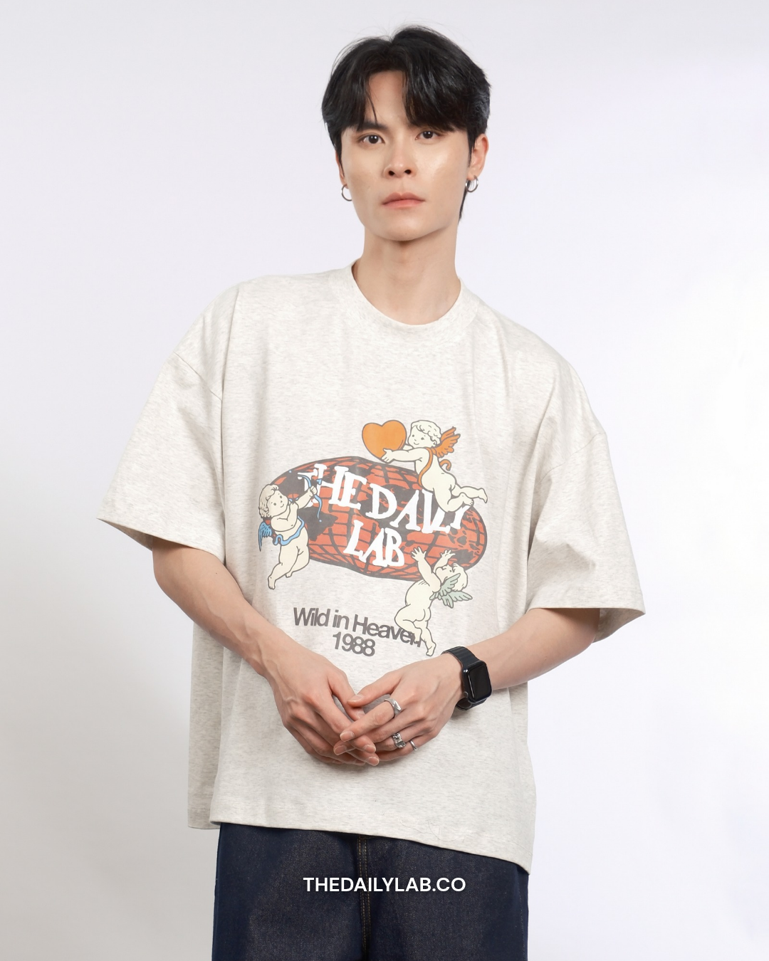 Wild in Heaven Graphic Boxy Tee in Grey (In-Stock)