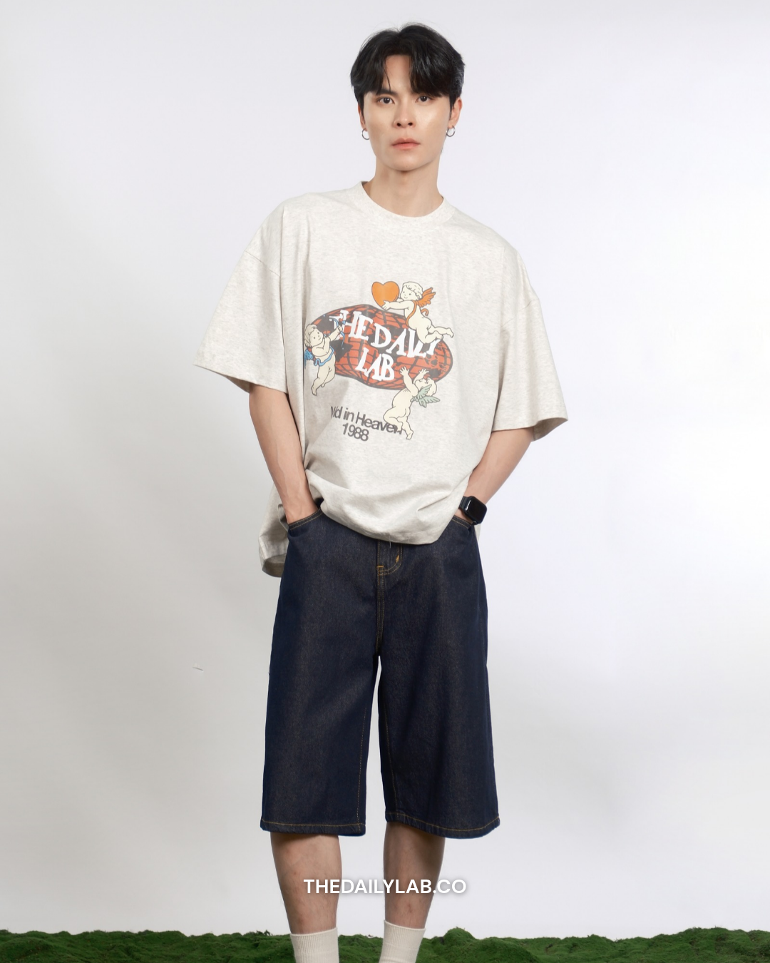 Wild in Heaven Graphic Boxy Tee in Grey (In-Stock)