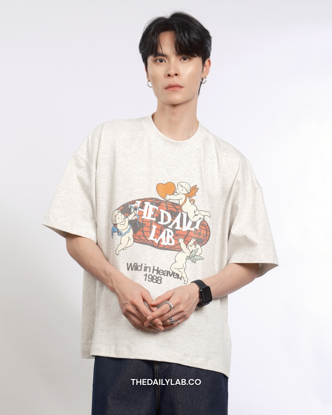 Wild in Heaven Graphic Boxy Tee in Grey (In-Stock)