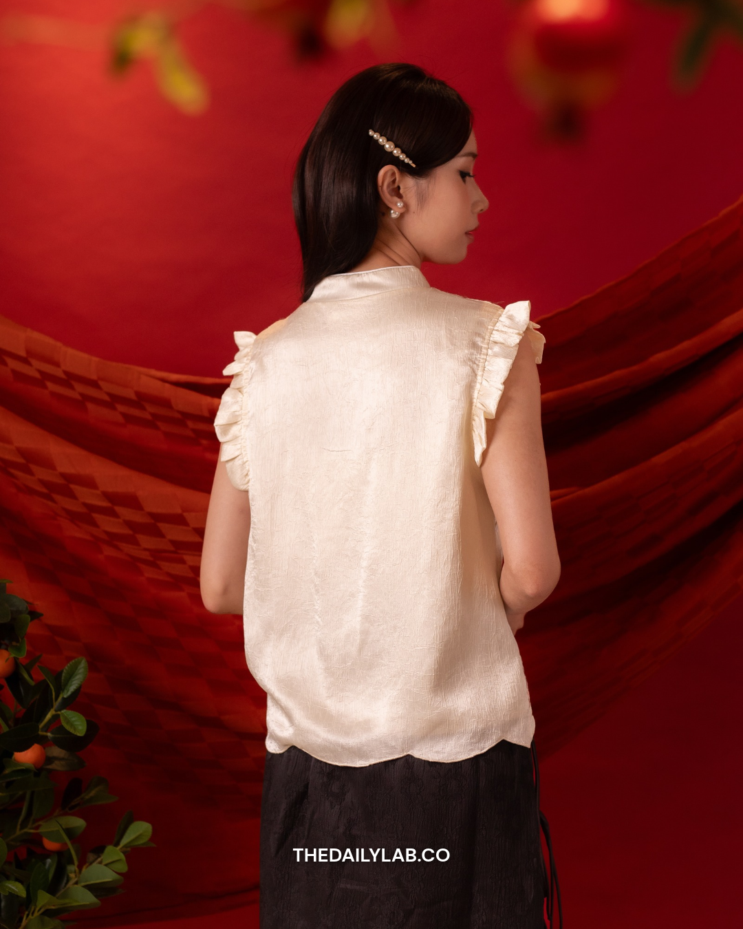 Blush Heritage Embroidered Vest in White