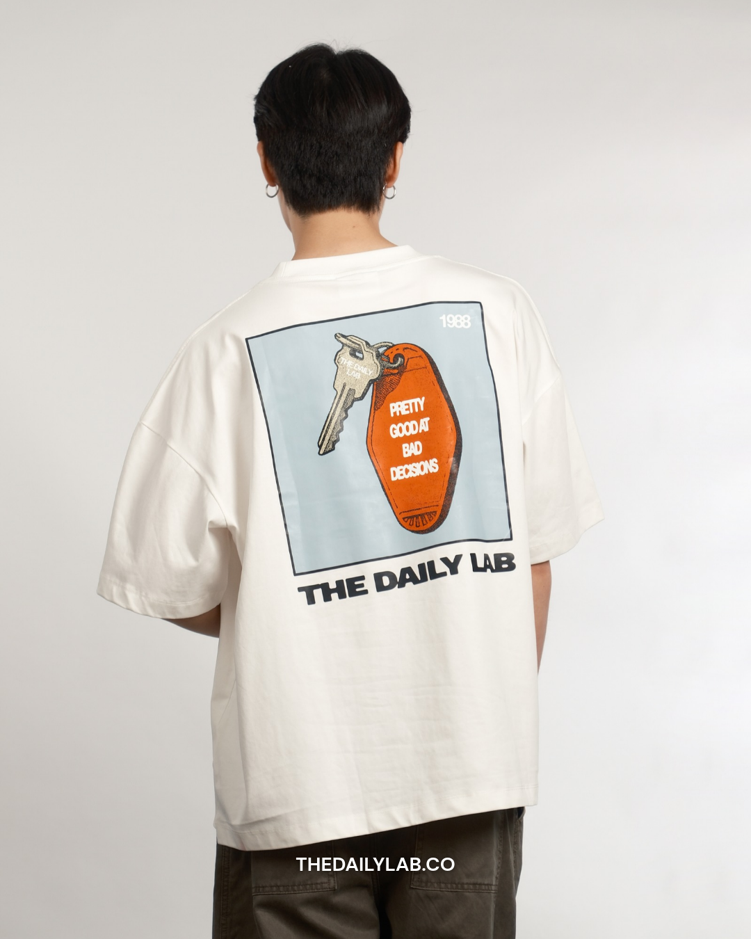 Bad Decisions Graphic Boxy Tee in White (In-Stock)