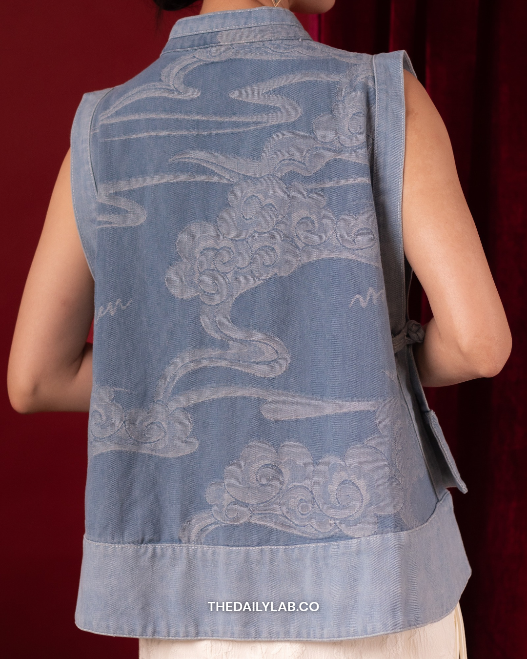 Cloud Jacquard Denim Tang Vest