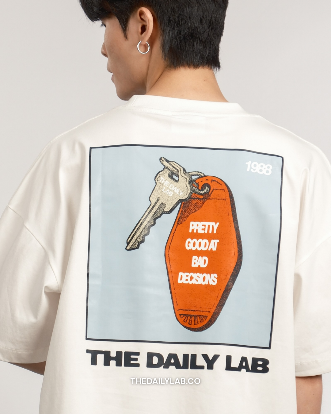 Bad Decisions Graphic Boxy Tee in White (In-Stock)