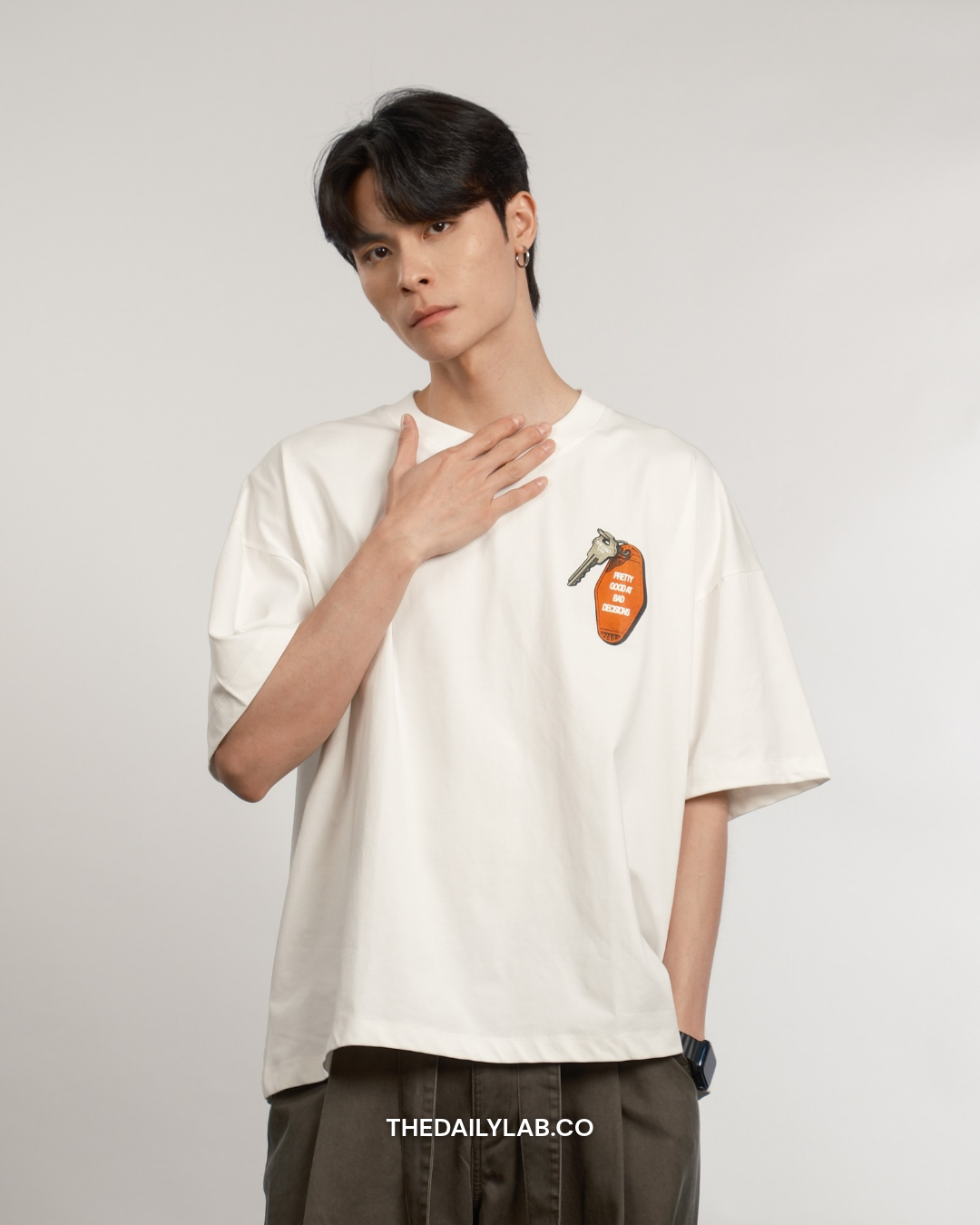 Bad Decisions Graphic Boxy Tee in White (In-Stock)