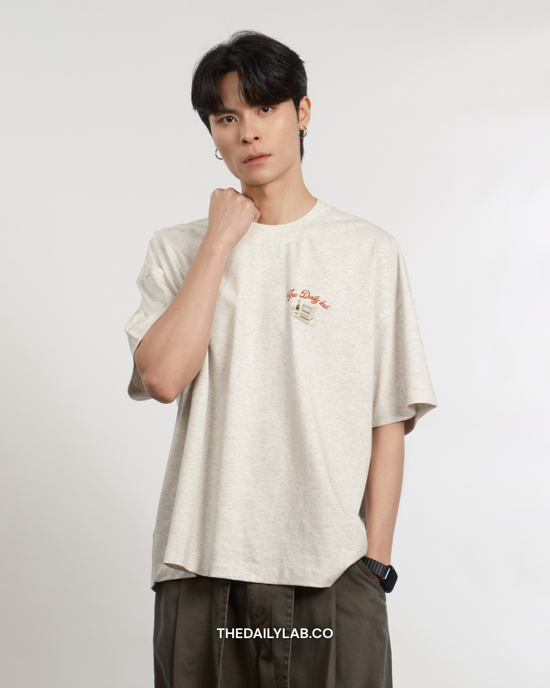 Time to Work Graphic Boxy Tee in Grey (In-Stock)