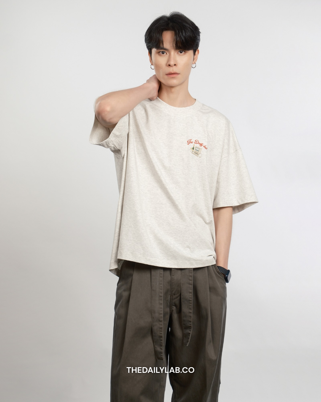 Time to Work Graphic Boxy Tee in Grey (In-Stock)
