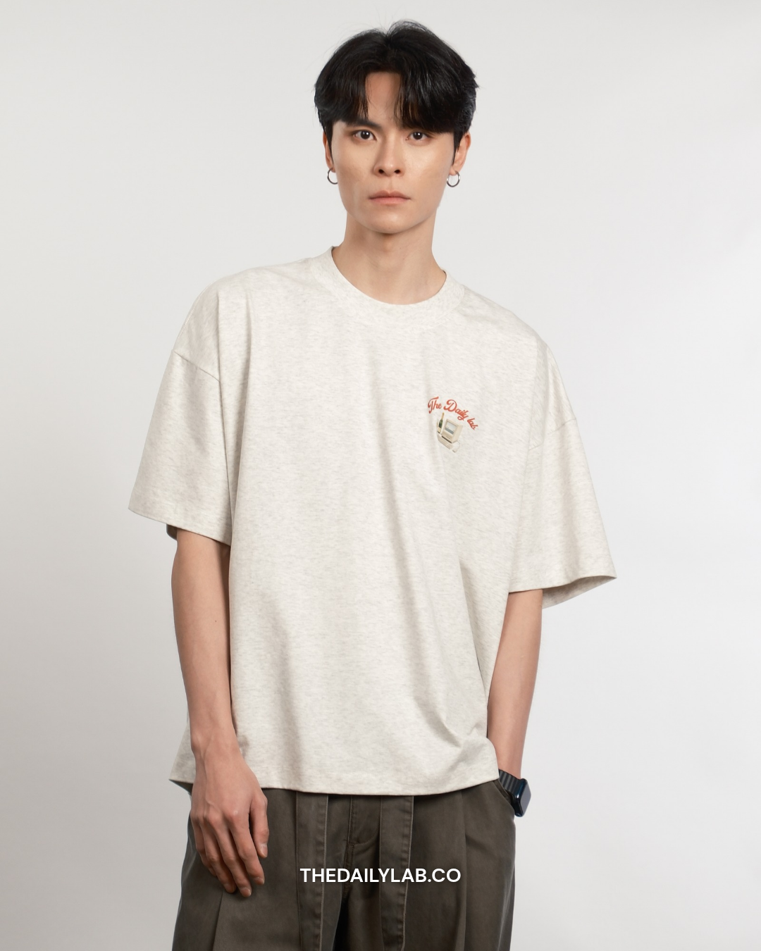 Time to Work Graphic Boxy Tee in Grey (In-Stock)