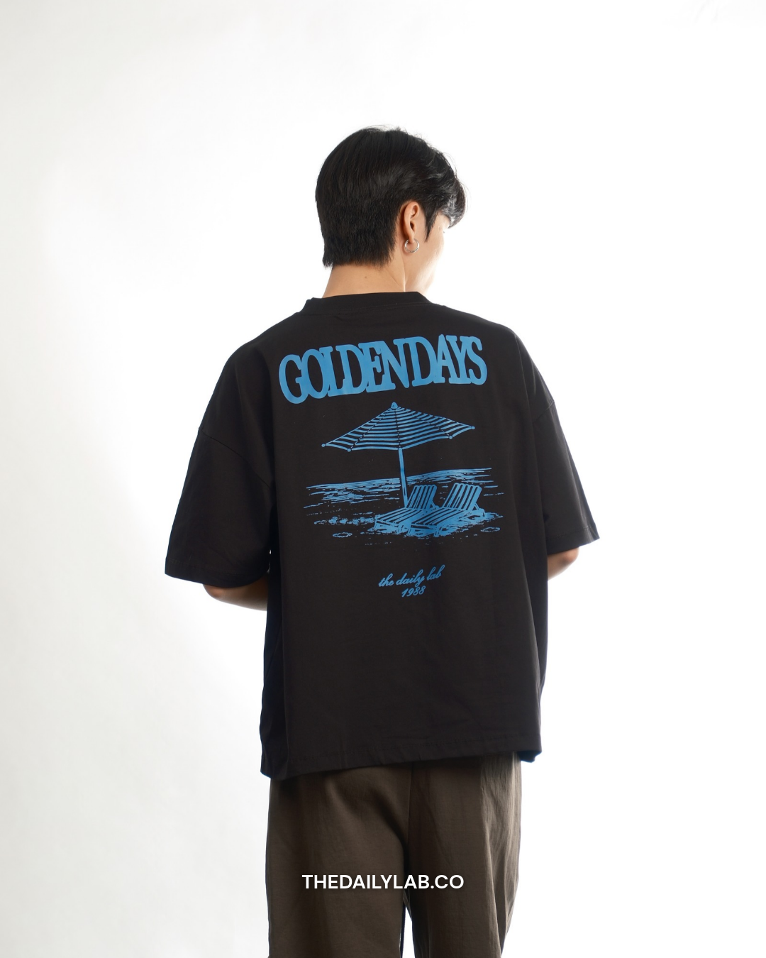 Golden Days Graphic Boxy Tee in Black (In-Stock)