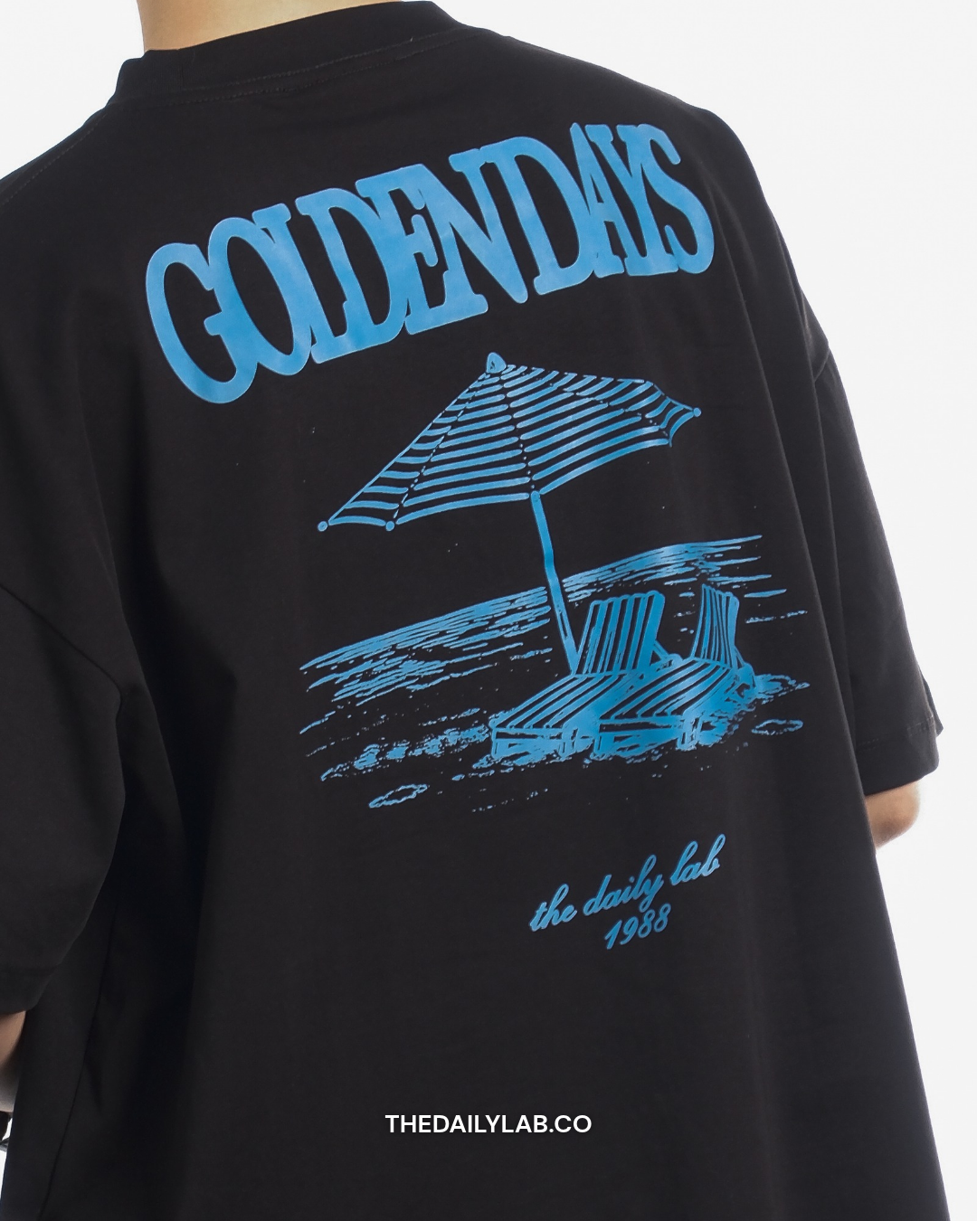 Golden Days Graphic Boxy Tee in Black (In-Stock)
