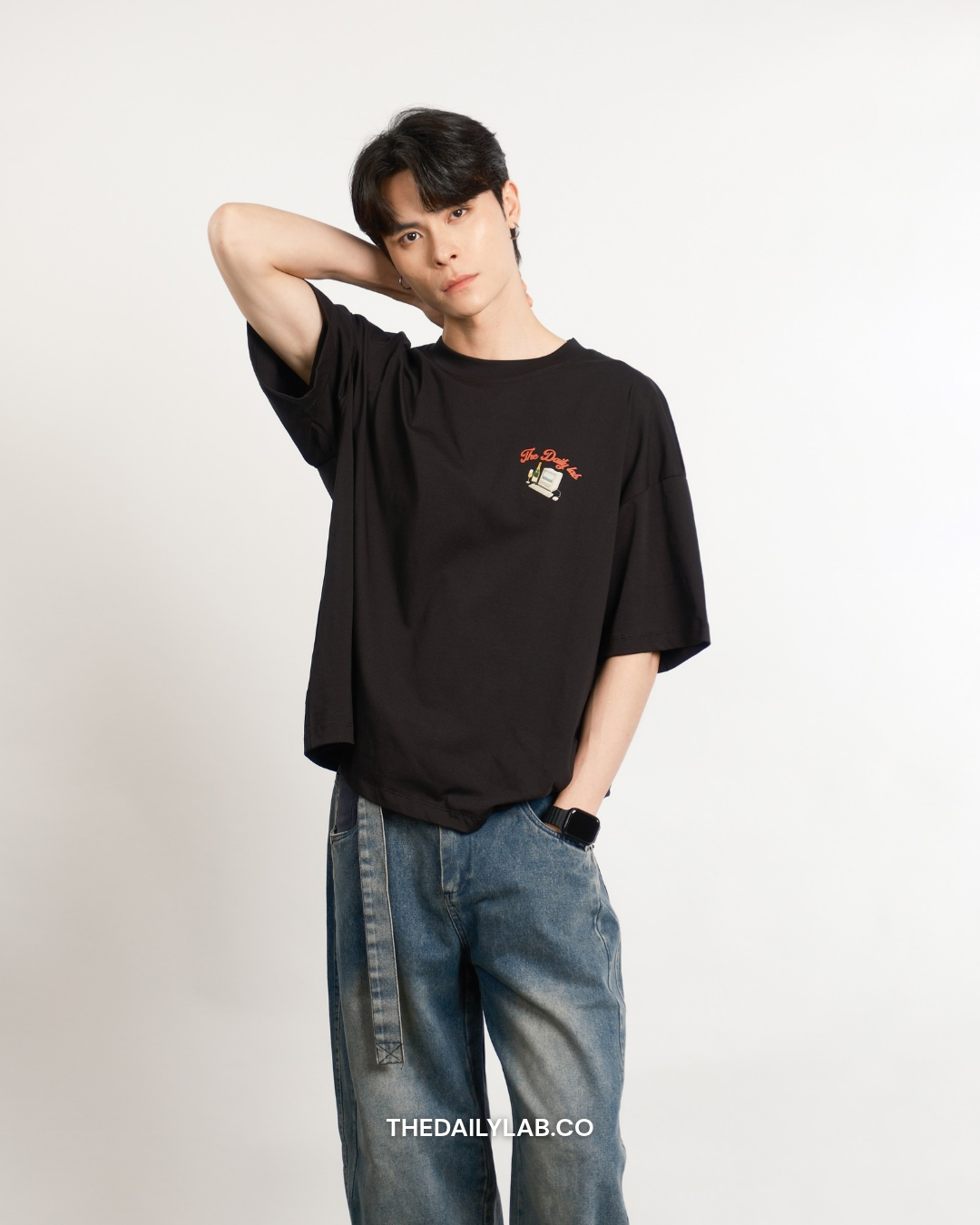 Time to Work Graphic Boxy Tee in Black (In-Stock)