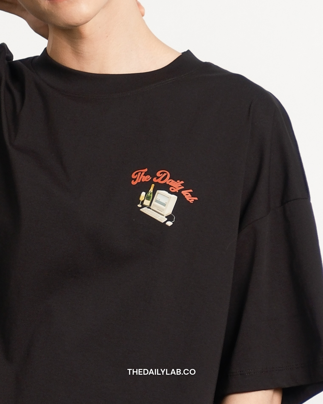 Time to Work Graphic Boxy Tee in Black (In-Stock)