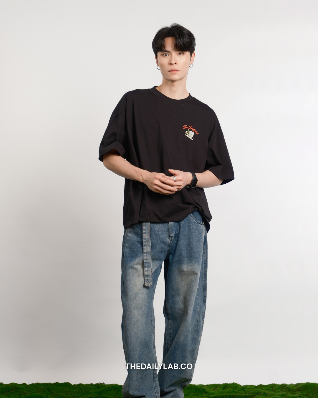 Time to Work Graphic Boxy Tee in Black (In-Stock)