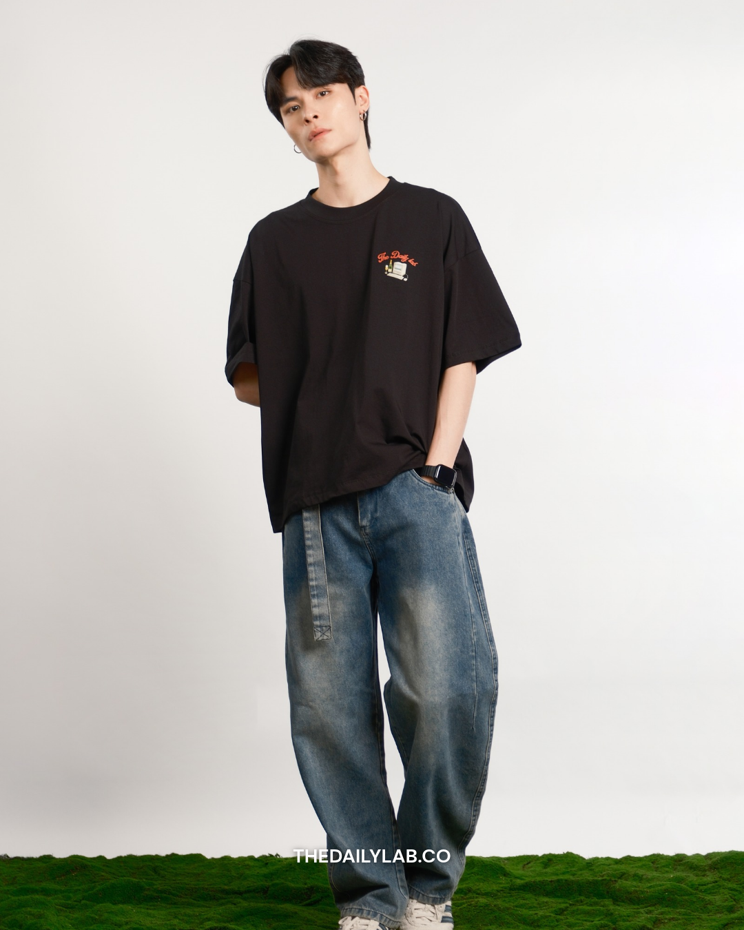 Time to Work Graphic Boxy Tee in Black (In-Stock)