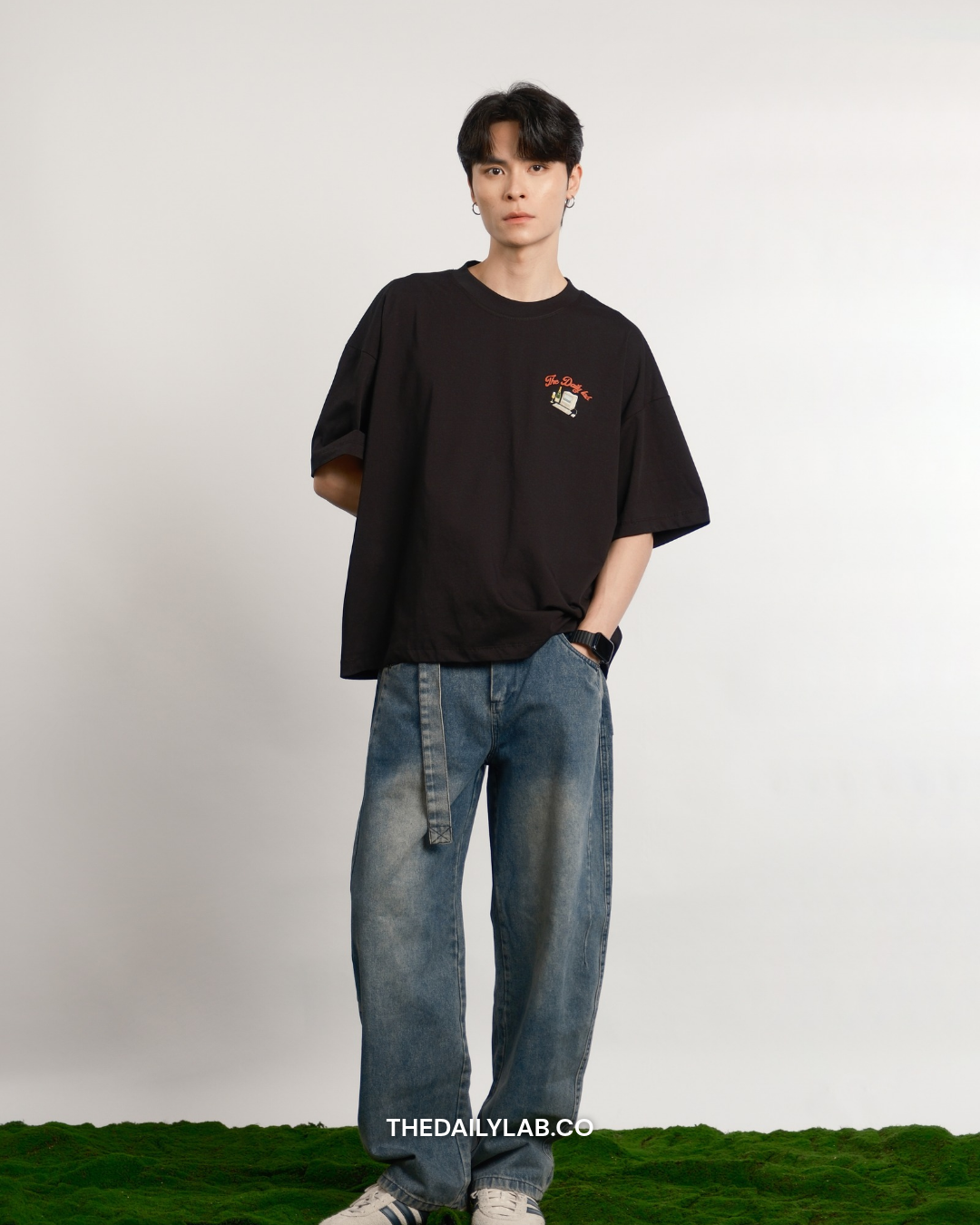 Time to Work Graphic Boxy Tee in Black (In-Stock)