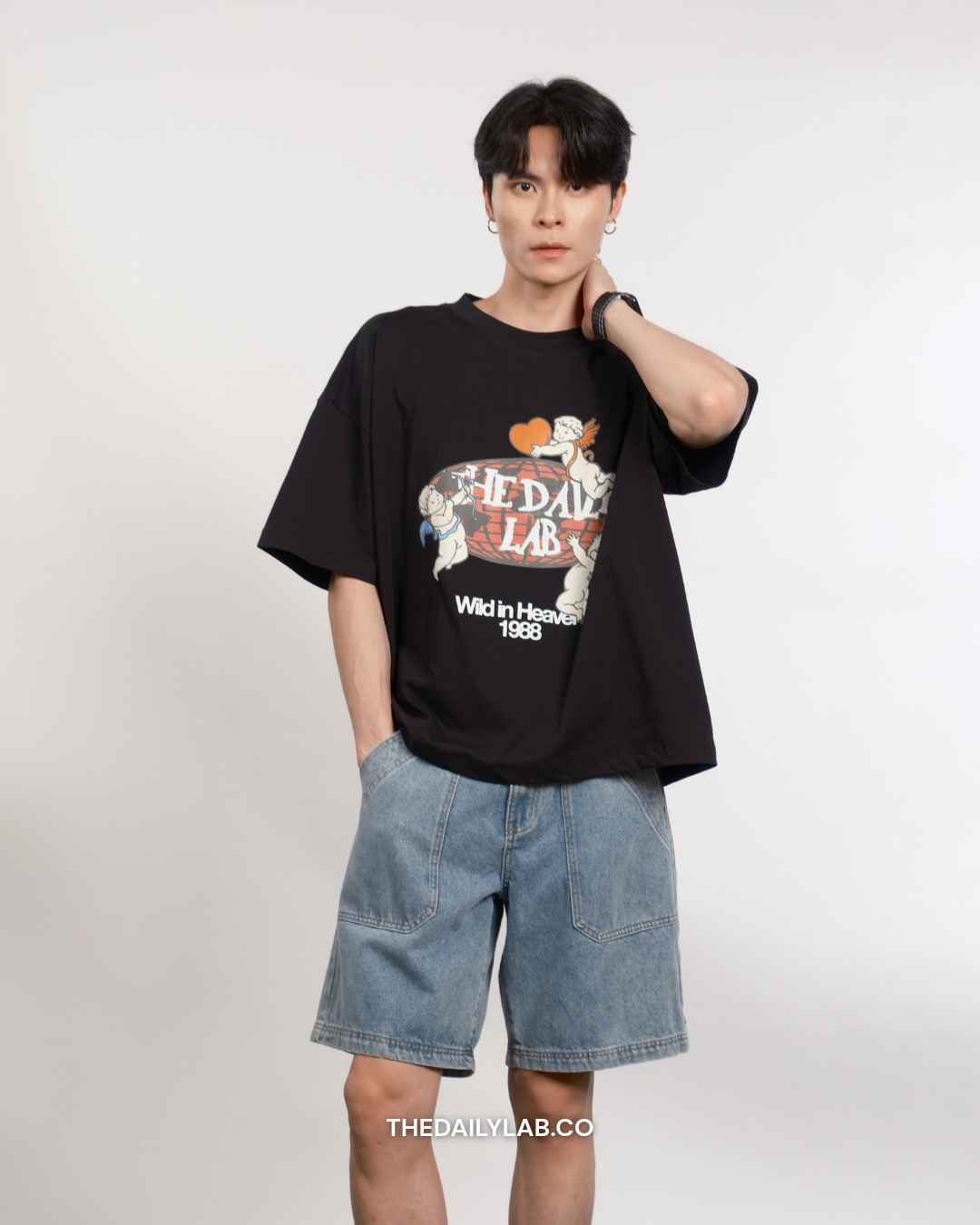 Wild in Heaven Graphic Boxy Tee in Black (In-Stock)