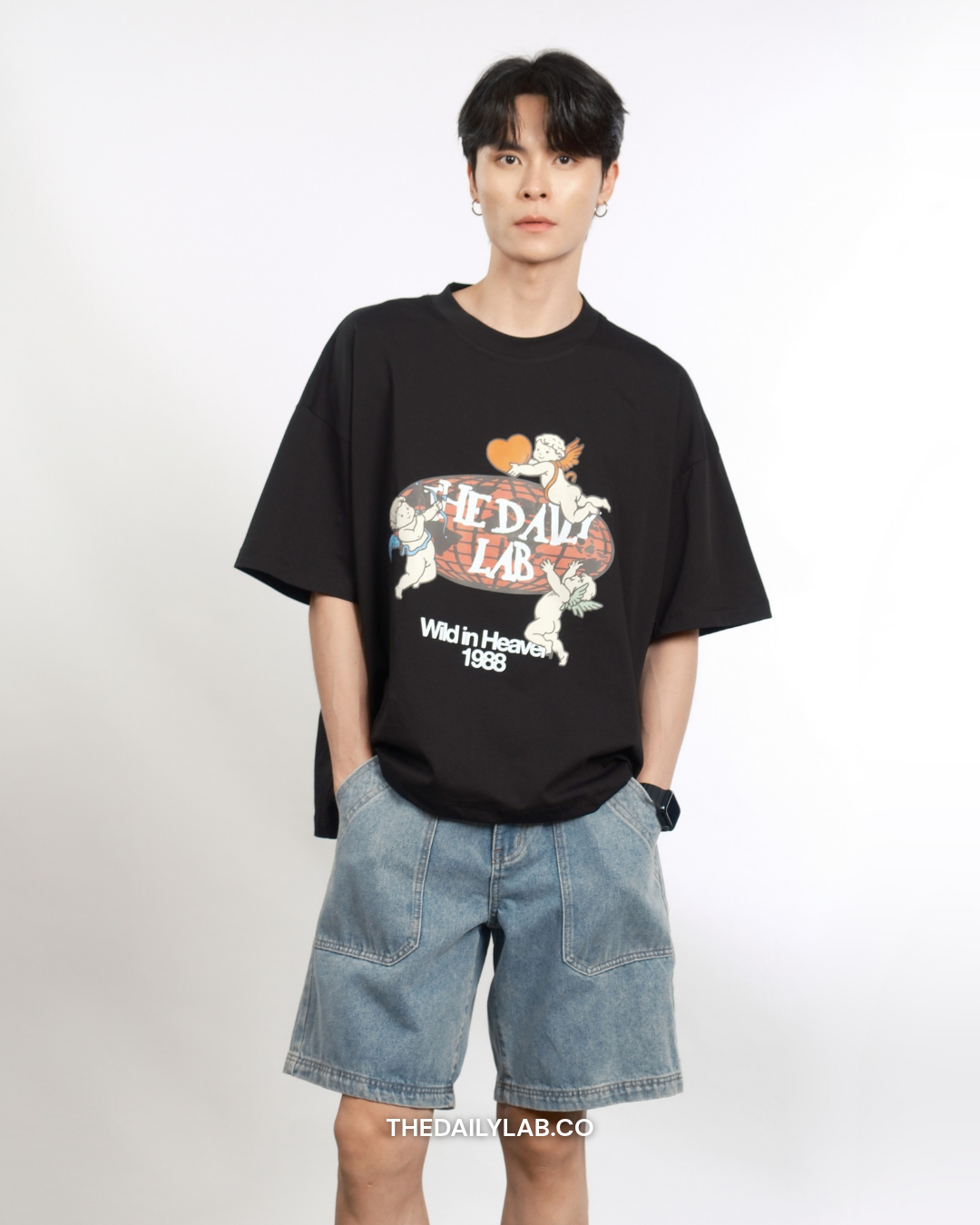 Wild in Heaven Graphic Boxy Tee in Black (In-Stock)