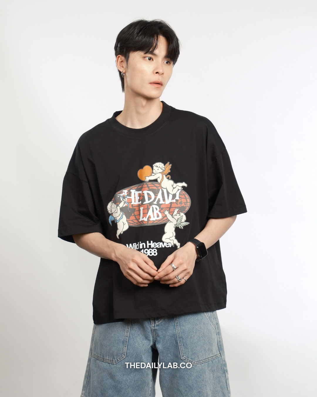 Wild in Heaven Graphic Boxy Tee in Black (In-Stock)