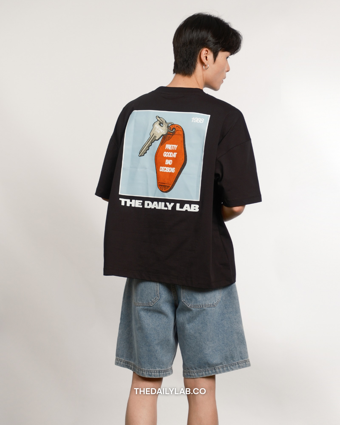 Bad Decisions Graphic Boxy Tee in Black (In-Stock)