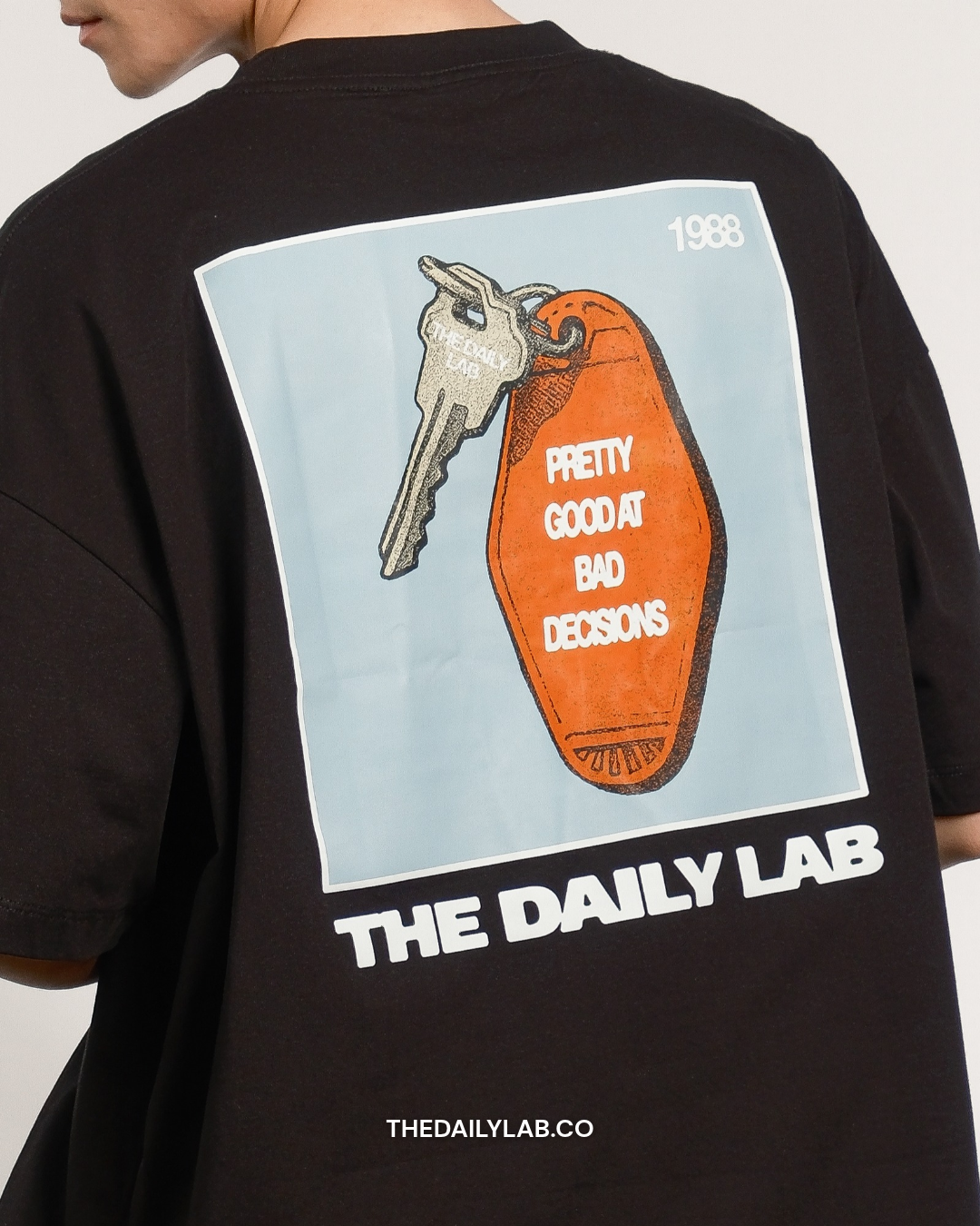 Bad Decisions Graphic Boxy Tee in Black (In-Stock)
