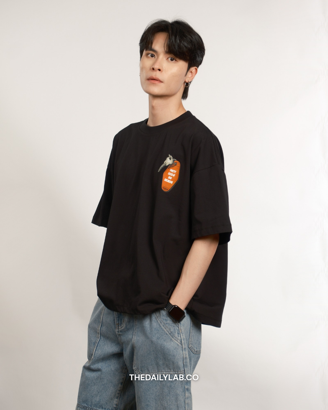 Bad Decisions Graphic Boxy Tee in Black (In-Stock)