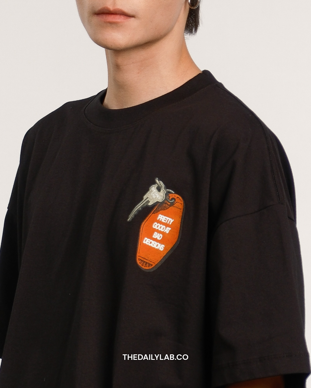 Bad Decisions Graphic Boxy Tee in Black (In-Stock)