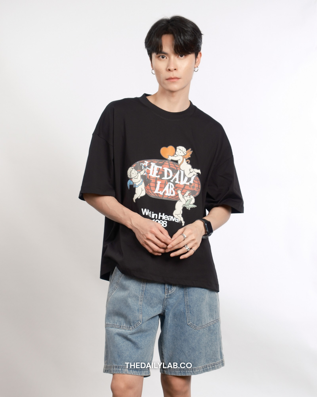 Wild in Heaven Graphic Boxy Tee in Black (In-Stock)