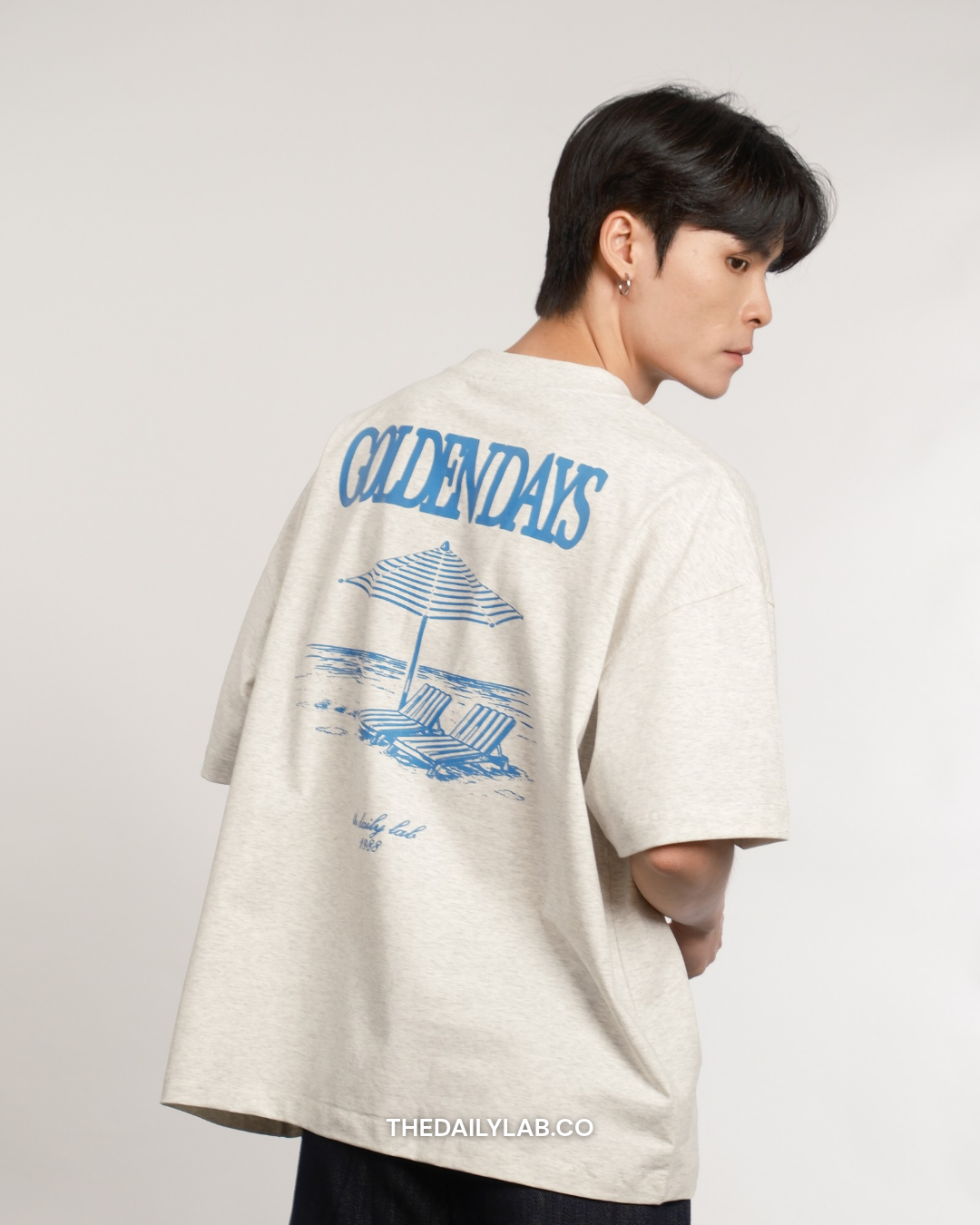 Golden Days Graphic Boxy Tee in Grey (In-Stock)