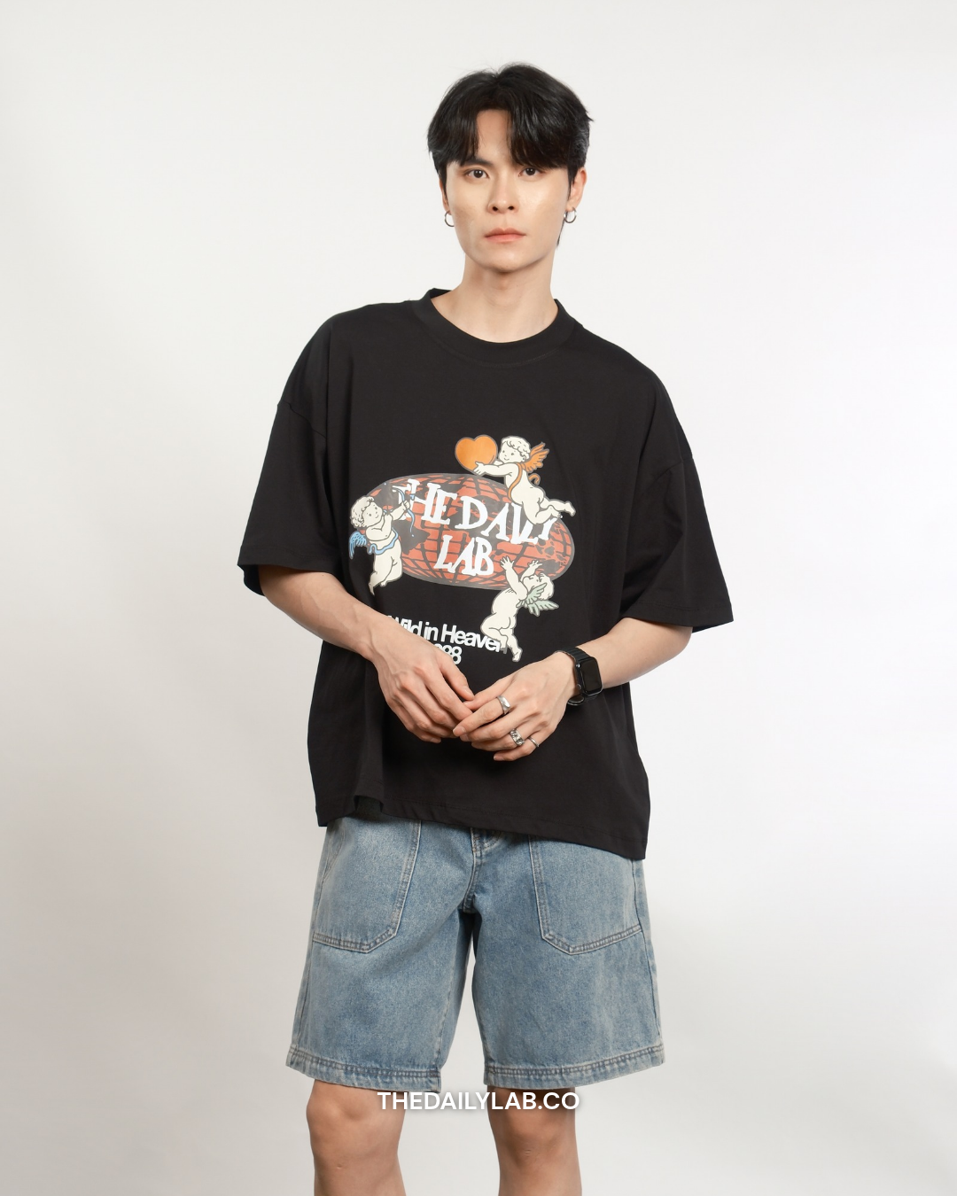 Wild in Heaven Graphic Boxy Tee in Black (In-Stock)