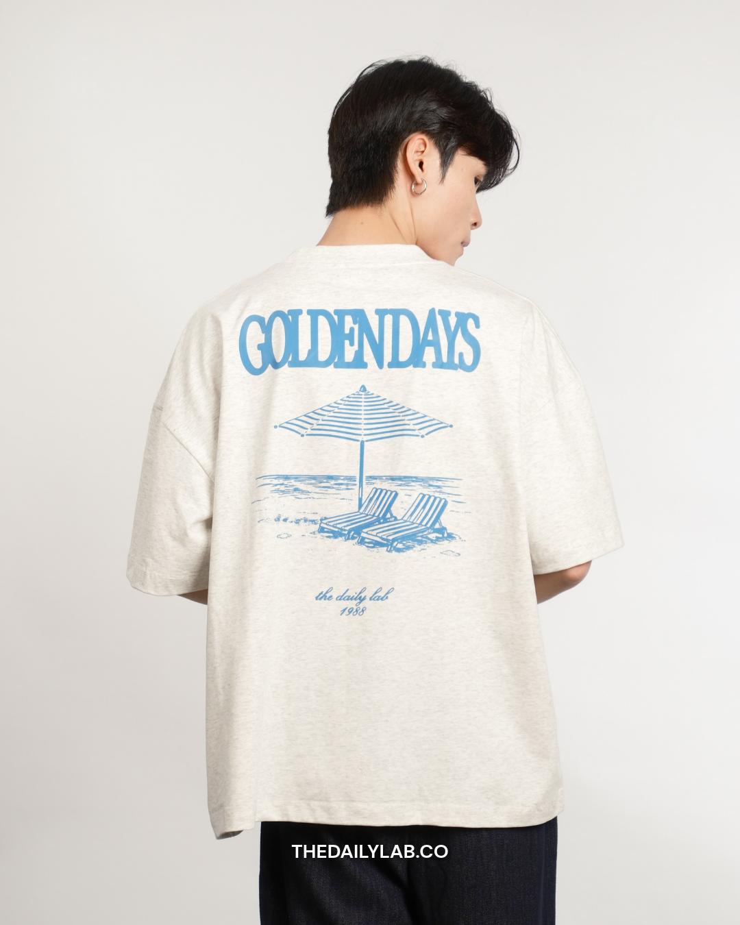 Golden Days Graphic Boxy Tee in Grey (In-Stock)