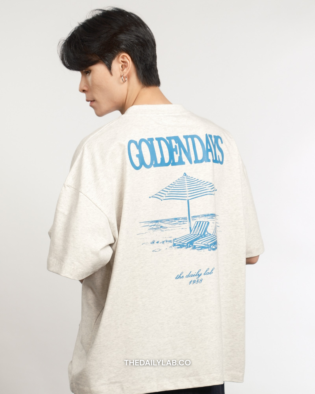 Golden Days Graphic Boxy Tee in Grey (In-Stock)