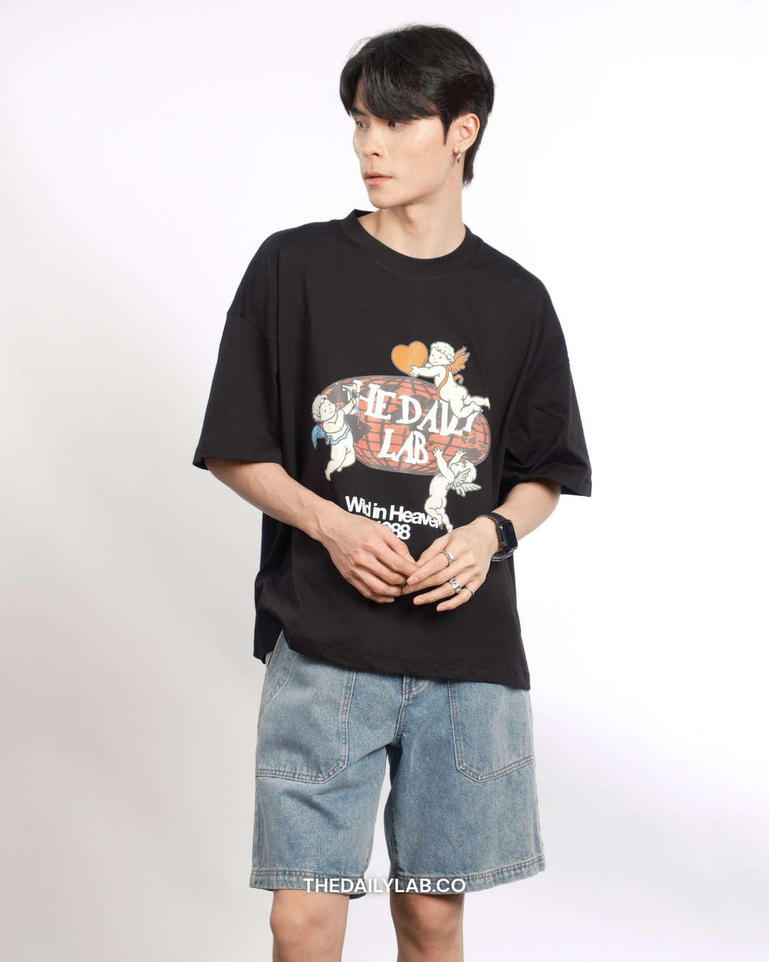 Wild in Heaven Graphic Boxy Tee in Black (In-Stock)