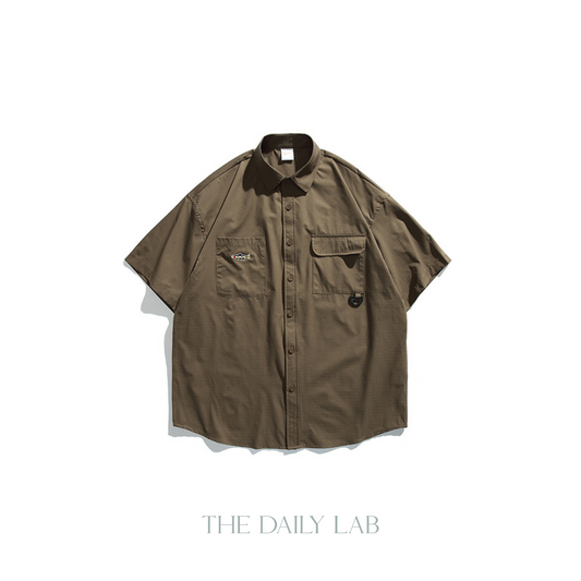 Minnow Cotton Overshirt in Brown