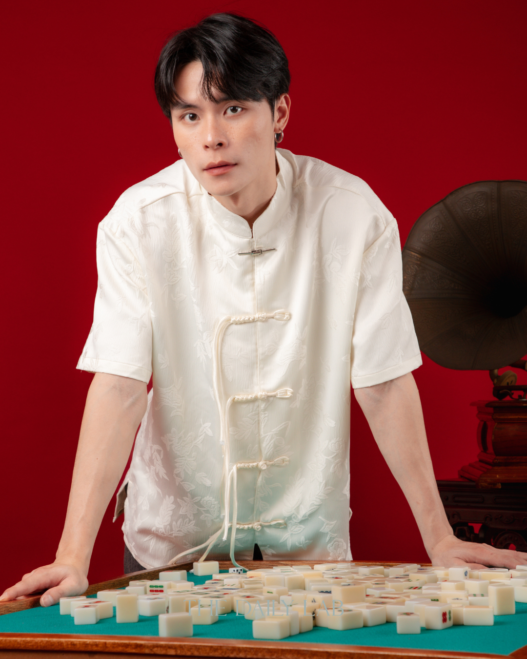 Ivory Floral Tang Oversized Shirt