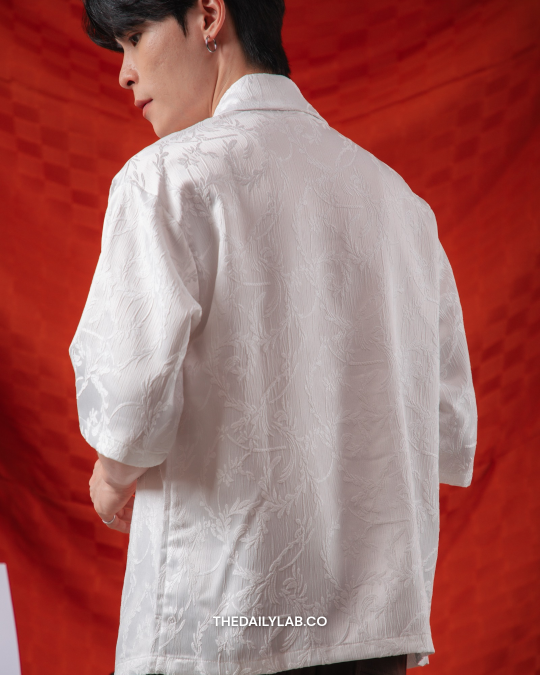Floral Knot Tang Shirt in White