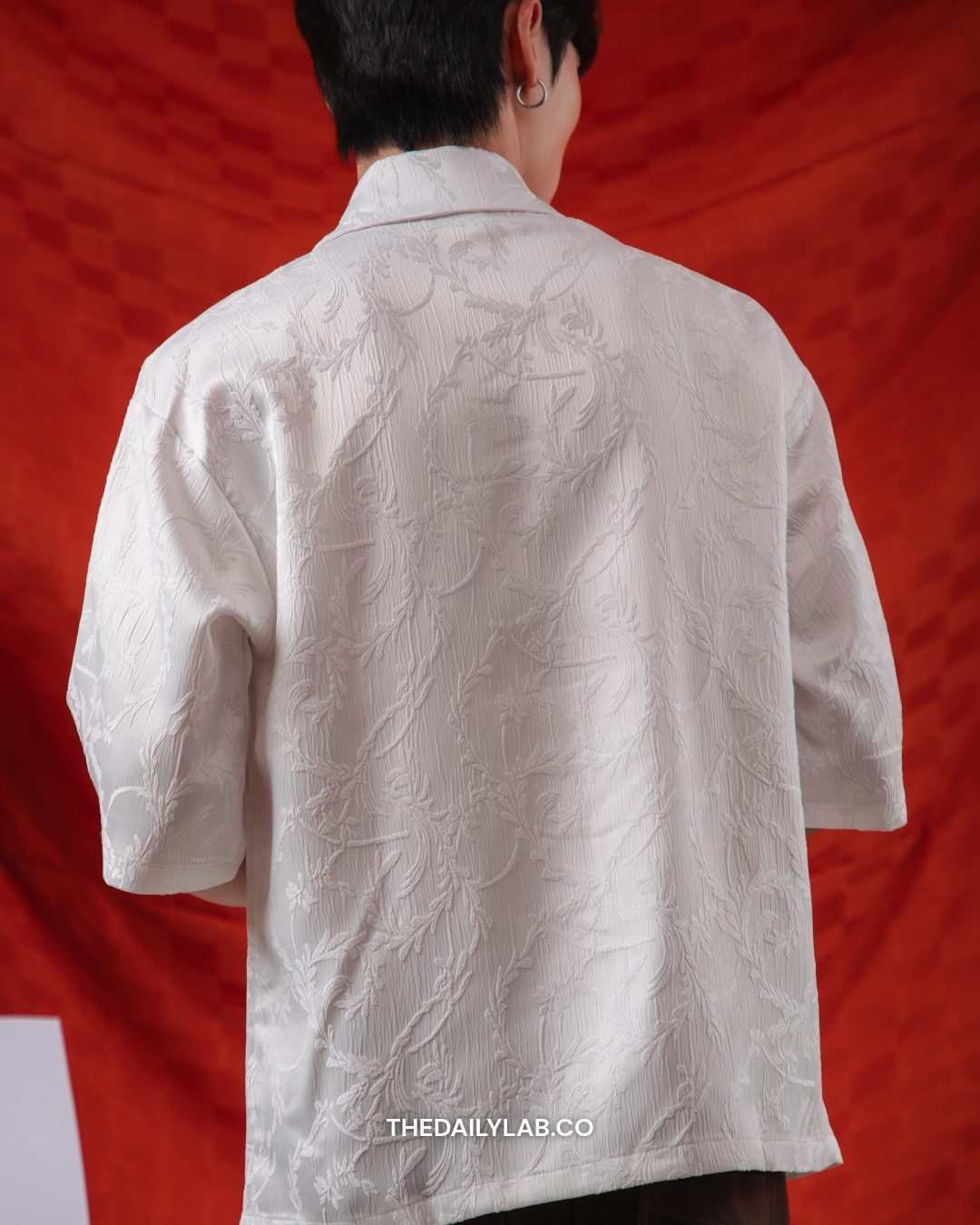 Floral Knot Tang Shirt in White
