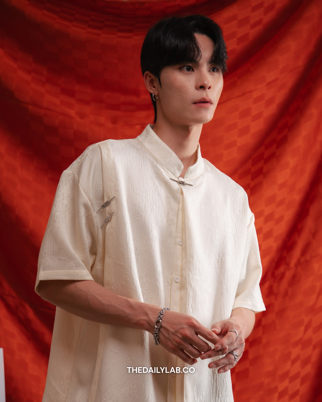 Vintage Jacquard Tang Shirt in White